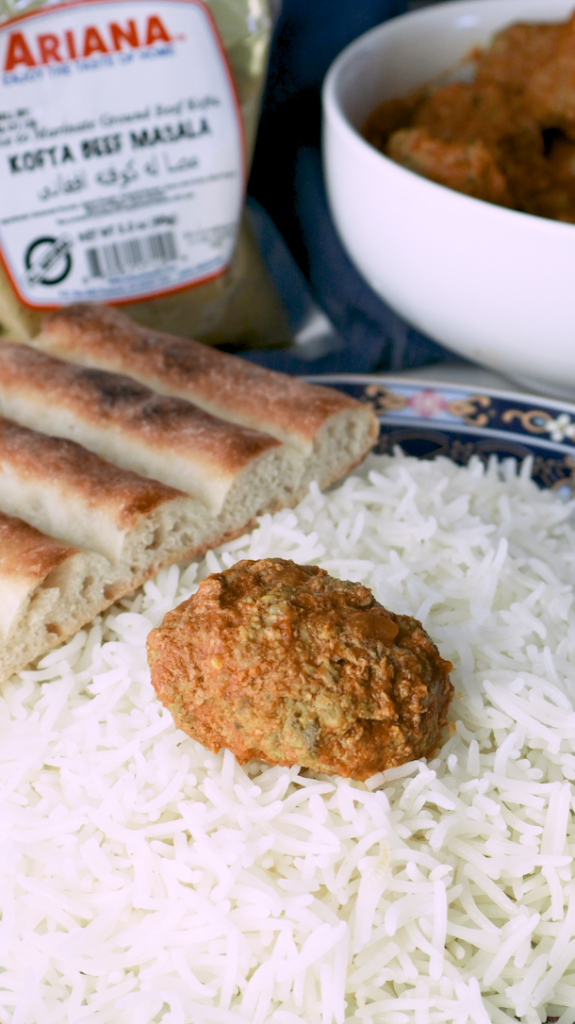 Serve the flavorful kofta curry over a bed of Basmati rice and savor the delicious meal!